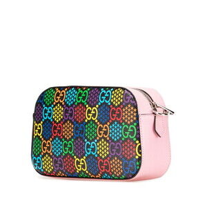 Gucci Shoulder GG Pink Leather Psychedelic Bag Black Multicolor